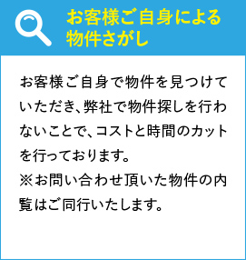 お客様ご自身による物件探し